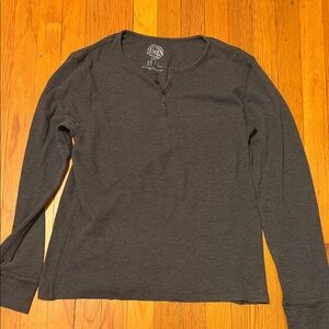 21men Dark Gray Slim Fit Long Sleeve Thermal Henley Shirt
